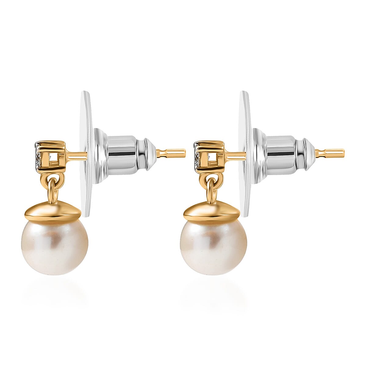 D'Joy Multi Gemstone and Lab Grown Diamond I1 1.50 ctw Earrings in 18K Vermeil Yellow Gold Over Sterling Silver image number 4