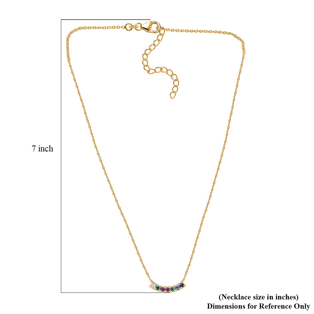 D'Joy Multi Gemstone and Lab Grown Diamond I1 0.90 ctw Necklace in 18K Vermeil Yellow Gold Over Sterling Silver 18 Inches image number 5
