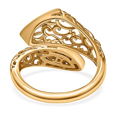 D'Joy Passport to Turkey White Zircon 0.30 ctw Ring in 18K Vermeil Yellow Gold Over Sterling Silver (Size 10.0)