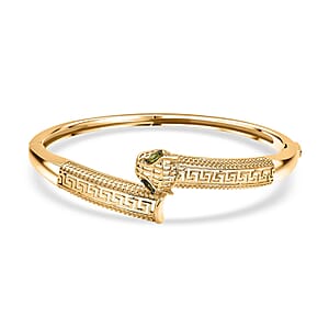 D'Joy Chrome Diopside 0.25 ctw Bangle Bracelet in 18K Vermeil Yellow Gold Over Sterling Silver (6.50 In)