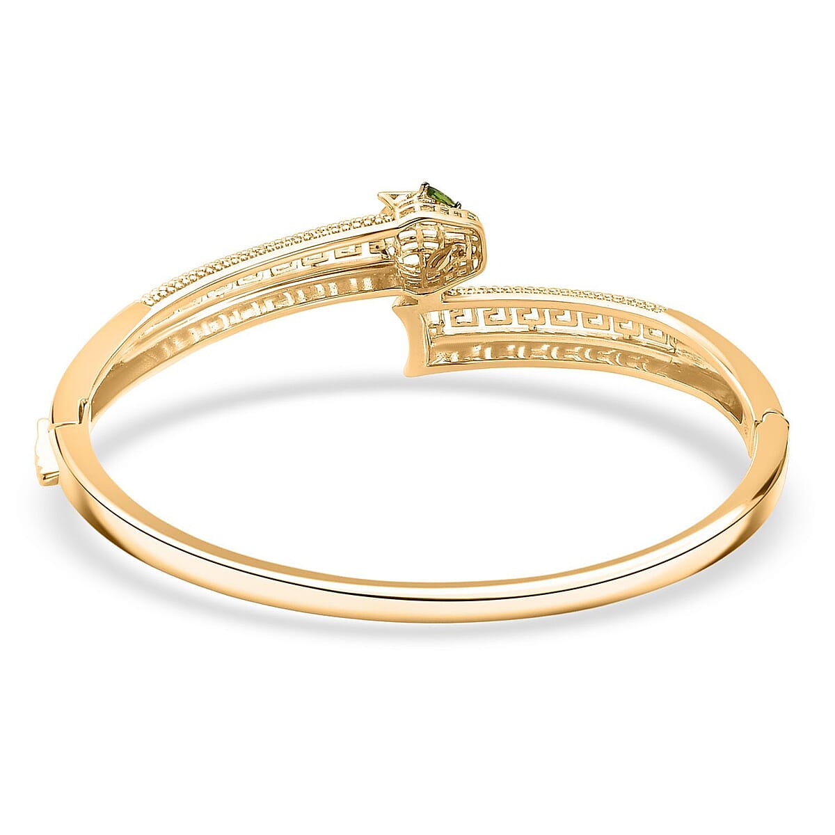 D'Joy Chrome Diopside 0.25 ctw Bangle Bracelet in 18K Vermeil Yellow Gold Over Sterling Silver (6.50 In) image number 4