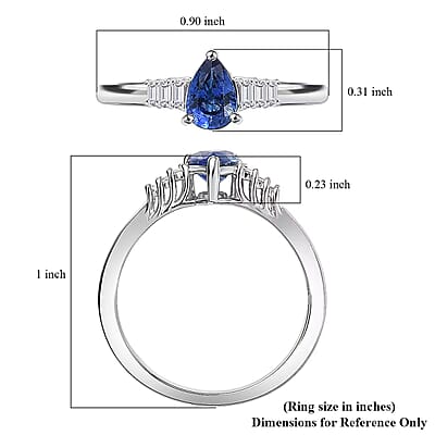 GP Celestial Dream Collection 10K White Gold AAA Ceylon Blue Sapphire, Diamond (I3) Ring (Size 10.0) (Del. in 12-15 Days) 0.80 ctw