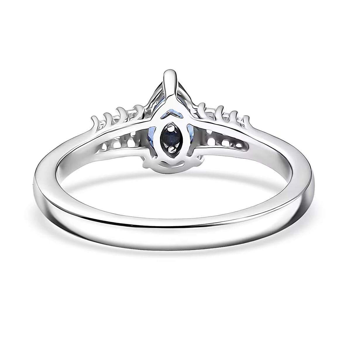 GP Celestial Dream Collection 10K White Gold AAA Ceylon Blue Sapphire, Diamond (I3) Ring (Size 5.5) (Del. in 12-15 Days) 0.80 ctw image number 6