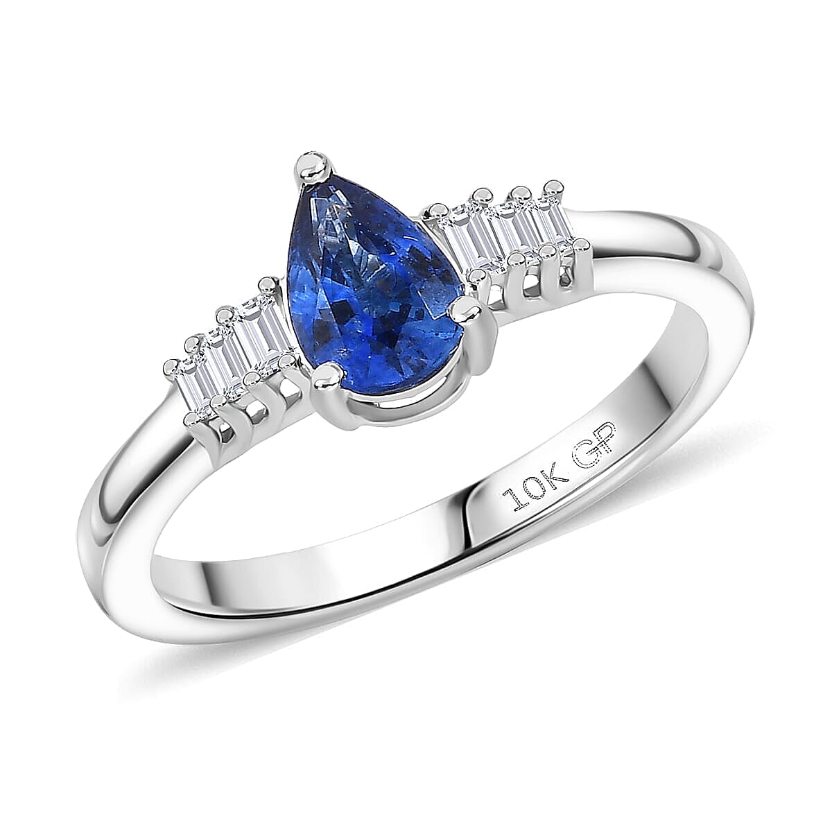 GP Celestial Dream Collection AAA Ceylon Blue Sapphire and I3 Diamond 0.80 ctw Ring in 10K White Gold (Size 6.0) (Del. in 12-15 Days)  image number 0