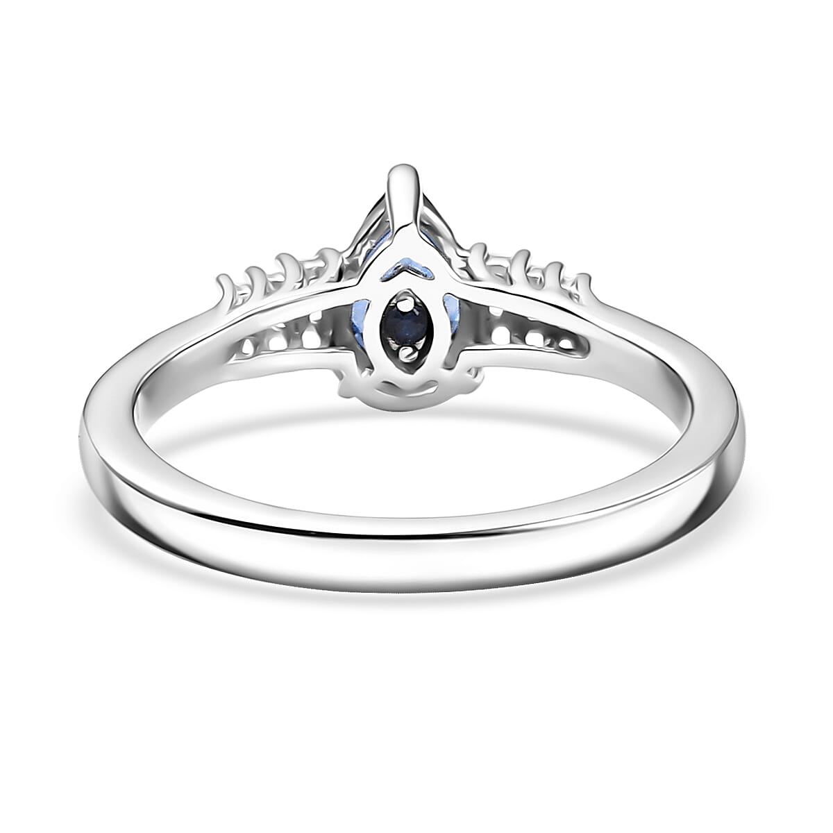 GP Celestial Dream Collection AAA Ceylon Blue Sapphire and I3 Diamond 0.80 ctw Ring in 10K White Gold (Size 7.0) (Del. in 12-15 Days)  image number 4