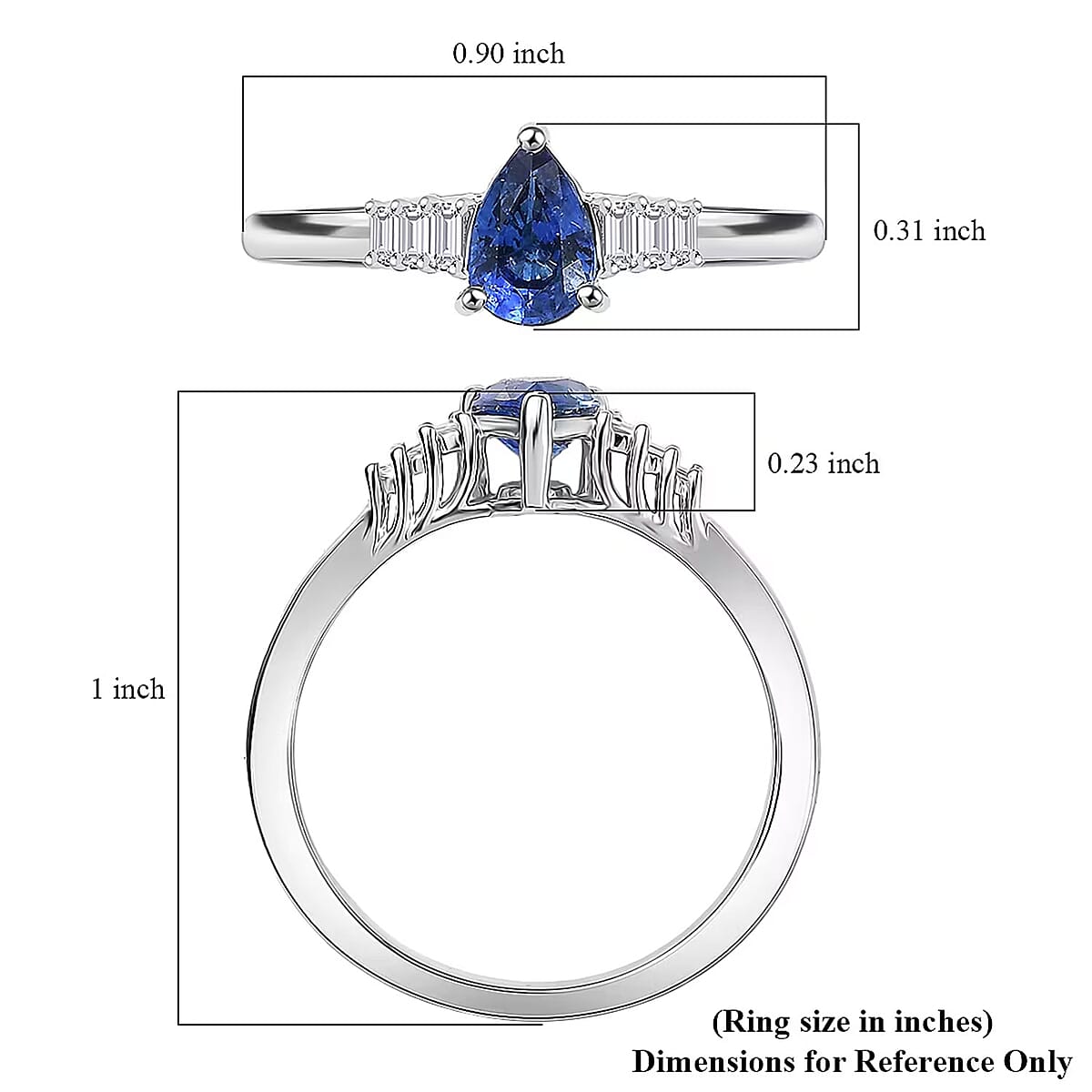 GP Celestial Dream Collection 10K White Gold AAA Ceylon Blue Sapphire, Diamond (I3) Ring (Size 9.5) (Del. in 12-15 Days) 0.80 ctw image number 5