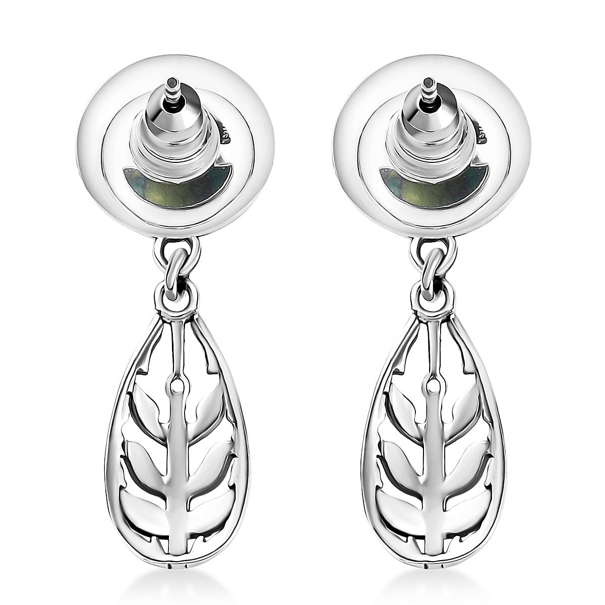 D'Joy Passport to Israel Artisan Crafted Green Howlite 4.25 ctw Earrings in Sterling Silver  image number 4