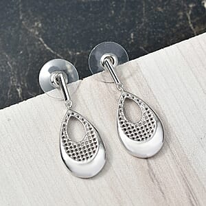 D'Joy Drop-shaped Silhouette Earrings in Rhodium Over Sterling Silver 6.15 Grams
