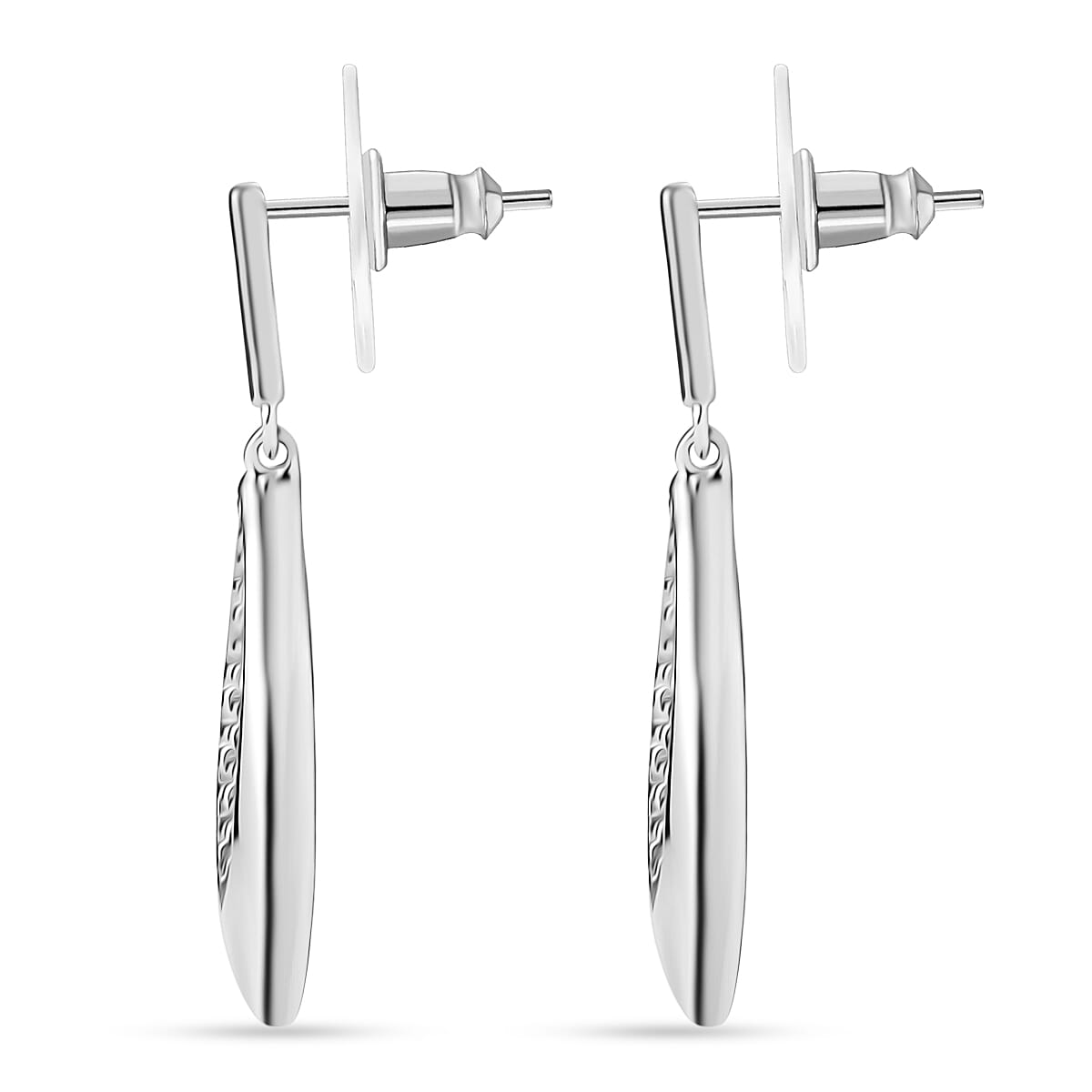 D'Joy Drop-shaped Silhouette Earrings in Rhodium Over Sterling Silver 6.15 Grams image number 4