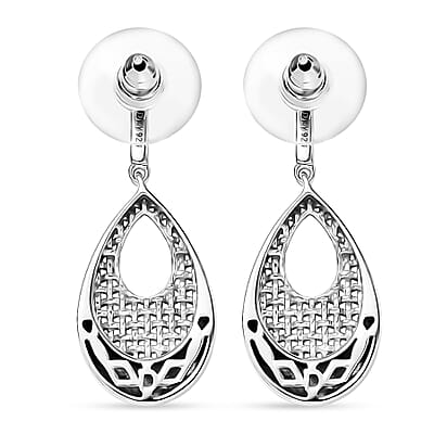 D'Joy Drop-shaped Silhouette Earrings in Rhodium Over Sterling Silver 6.15 Grams