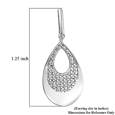 D'Joy Drop-shaped Silhouette Earrings in Rhodium Over Sterling Silver 6.15 Grams