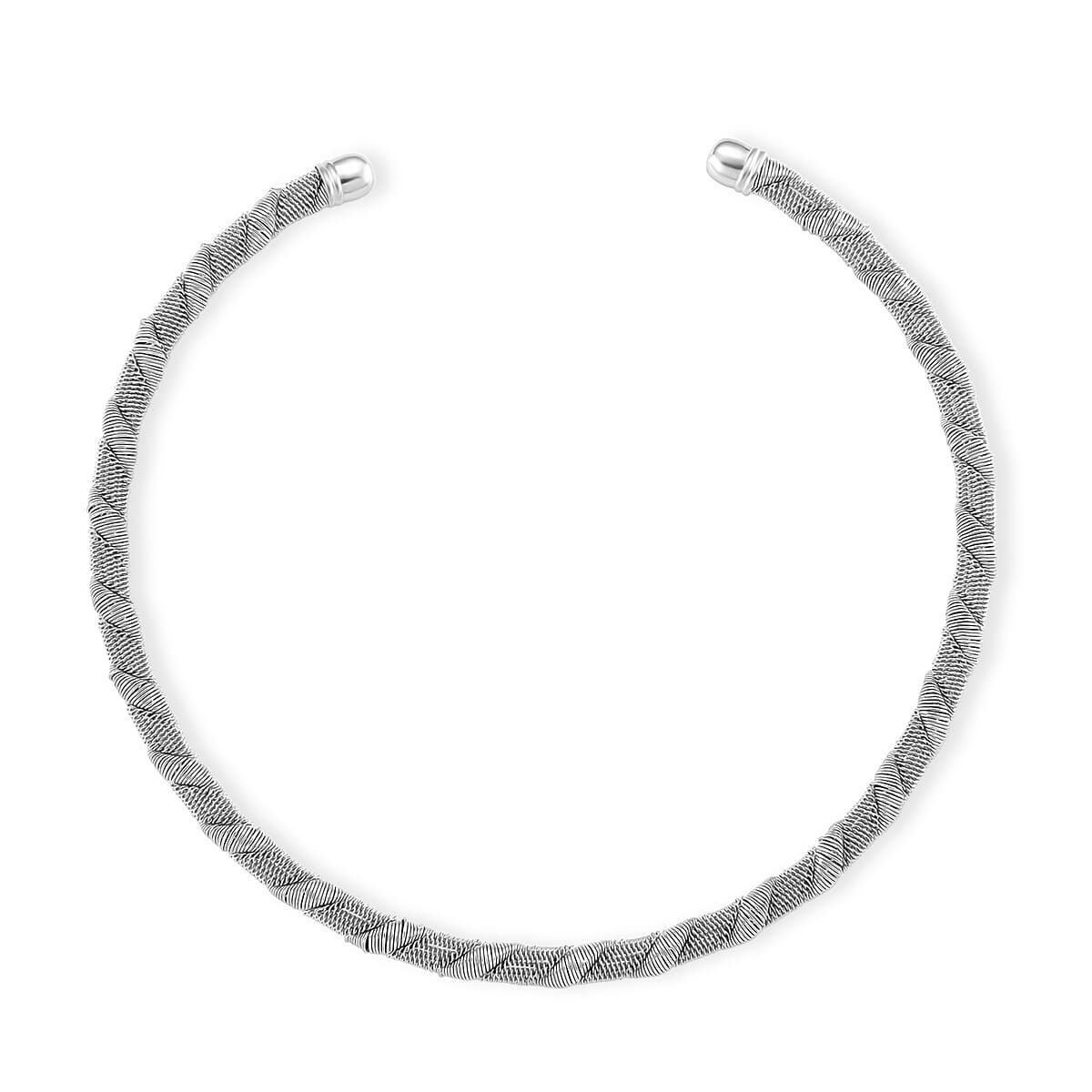 Twisted Texture Necklace in Silvertone 16 Inches image number 0