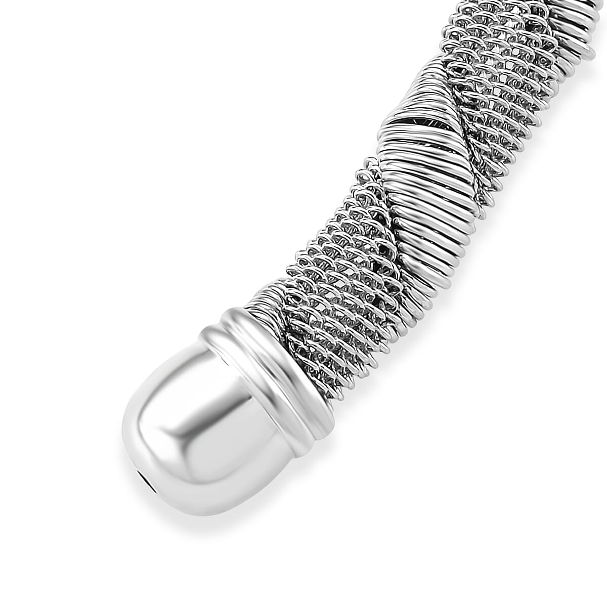 Twisted Texture Necklace in Silvertone 16 Inches image number 4