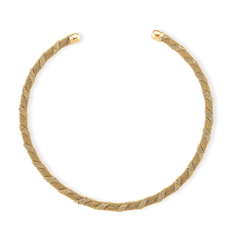 Twisted Texture Necklace in Goldtone 16 Inches