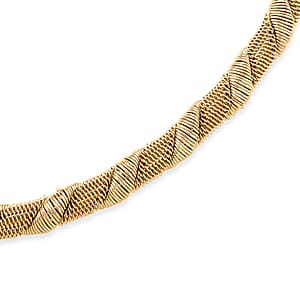Twisted Texture Necklace in Goldtone 16 Inches