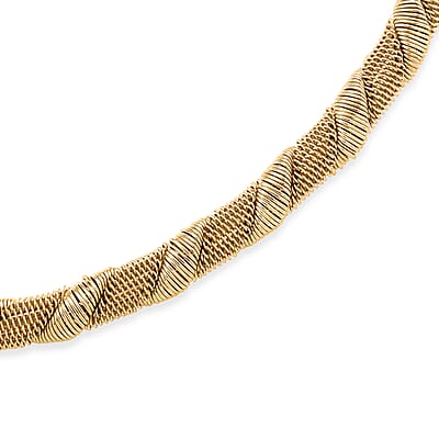 Twisted Texture Necklace in Goldtone 16 Inches