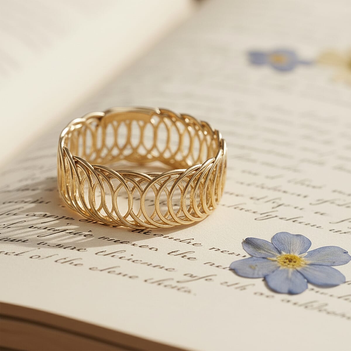 Fancy Stretch Bracelet in Goldtone (6-8In) image number 1