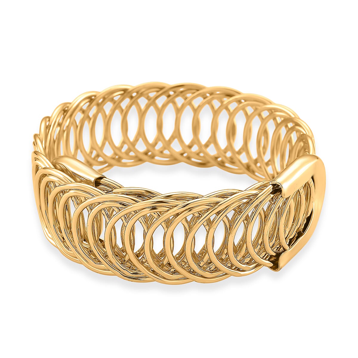 Fancy Stretch Bracelet in Goldtone (6-8In) image number 4