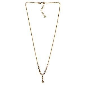 D'Joy Golden Turkizite and Moissanite 2.35 ctw Necklace in 18K Vermeil Yellow Gold Over Sterling Silver 18 Inches