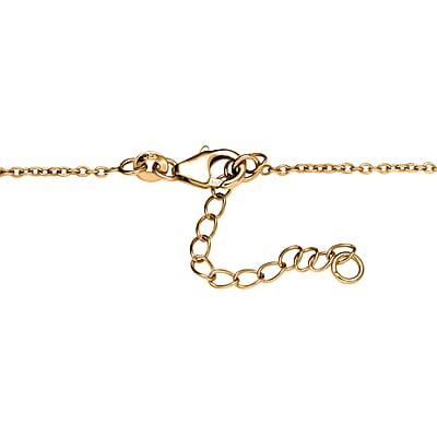 D'Joy Golden Turkizite and Moissanite 2.35 ctw Necklace in 18K Vermeil Yellow Gold Over Sterling Silver 18 Inches