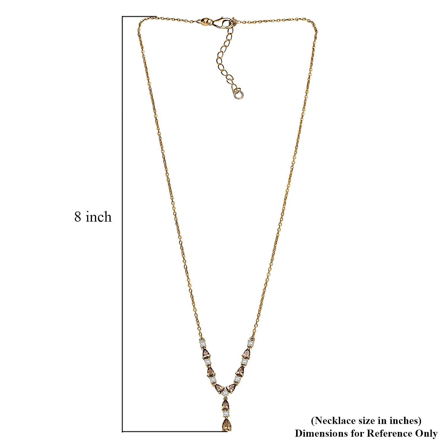 D'Joy Golden Turkizite and Moissanite 2.35 ctw Necklace in 18K Vermeil Yellow Gold Over Sterling Silver 18 Inches