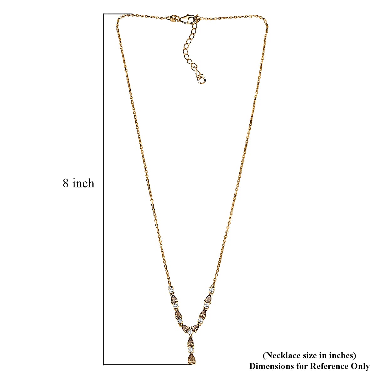 D'Joy Golden Turkizite and Moissanite 2.35 ctw Necklace in 18K Vermeil Yellow Gold Over Sterling Silver 18 Inches image number 5