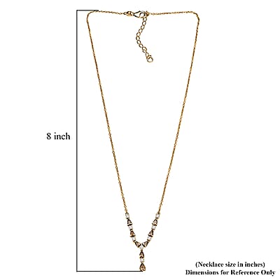 D'Joy Golden Turkizite and Moissanite 2.35 ctw Necklace in 18K Vermeil Yellow Gold Over Sterling Silver 18 Inches