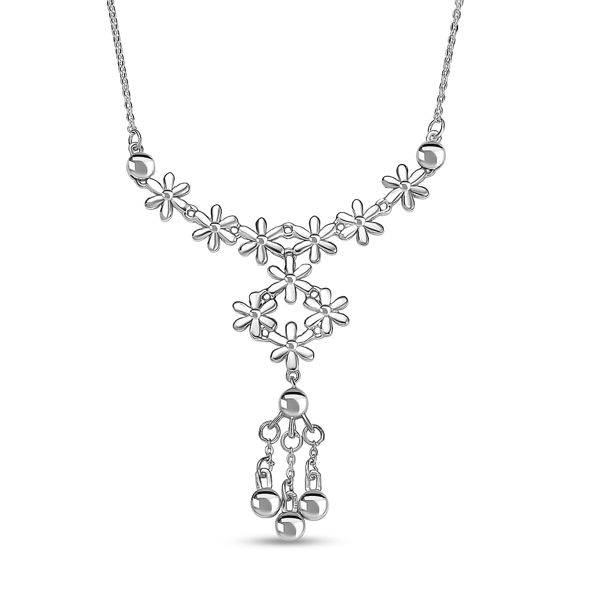 D'Joy Blooming Vines Necklace in Rhodium Over Sterling Silver 5.26 Grams 18 Inches  image number 0