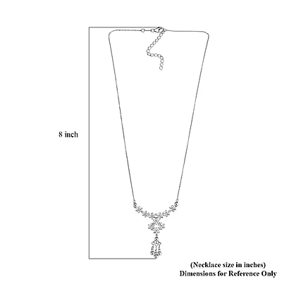 D'Joy Blooming Vines Necklace in Rhodium Over Sterling Silver 5.26 Grams 18 Inches 