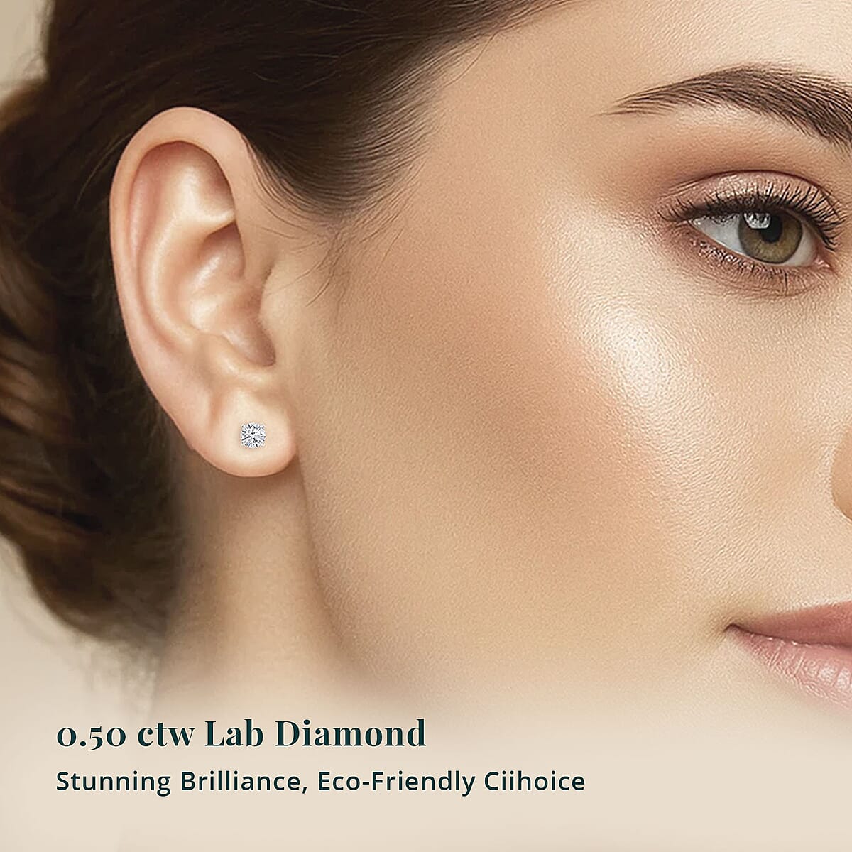 Luxuriant Lab Grown Diamond G-H SI 2.00 ctw Solitaire Stud Earrings in 10K Yellow Gold image number 1