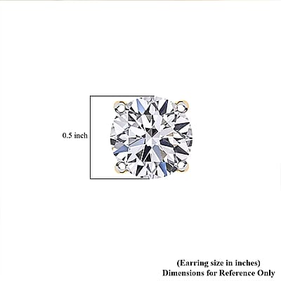 Luxuriant Lab Grown Diamond G-H SI 2.00 ctw Solitaire Stud Earrings in 10K Yellow Gold