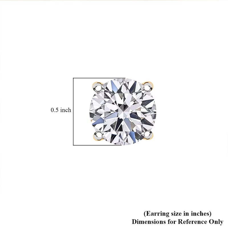Luxuriant Lab Grown Diamond G-H SI 2.00 ctw Solitaire Stud Earrings in 10K Yellow Gold