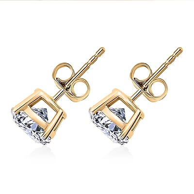 Luxuriant Lab Grown Diamond G-H SI 2.00 ctw Solitaire Stud Earrings in 10K Yellow Gold
