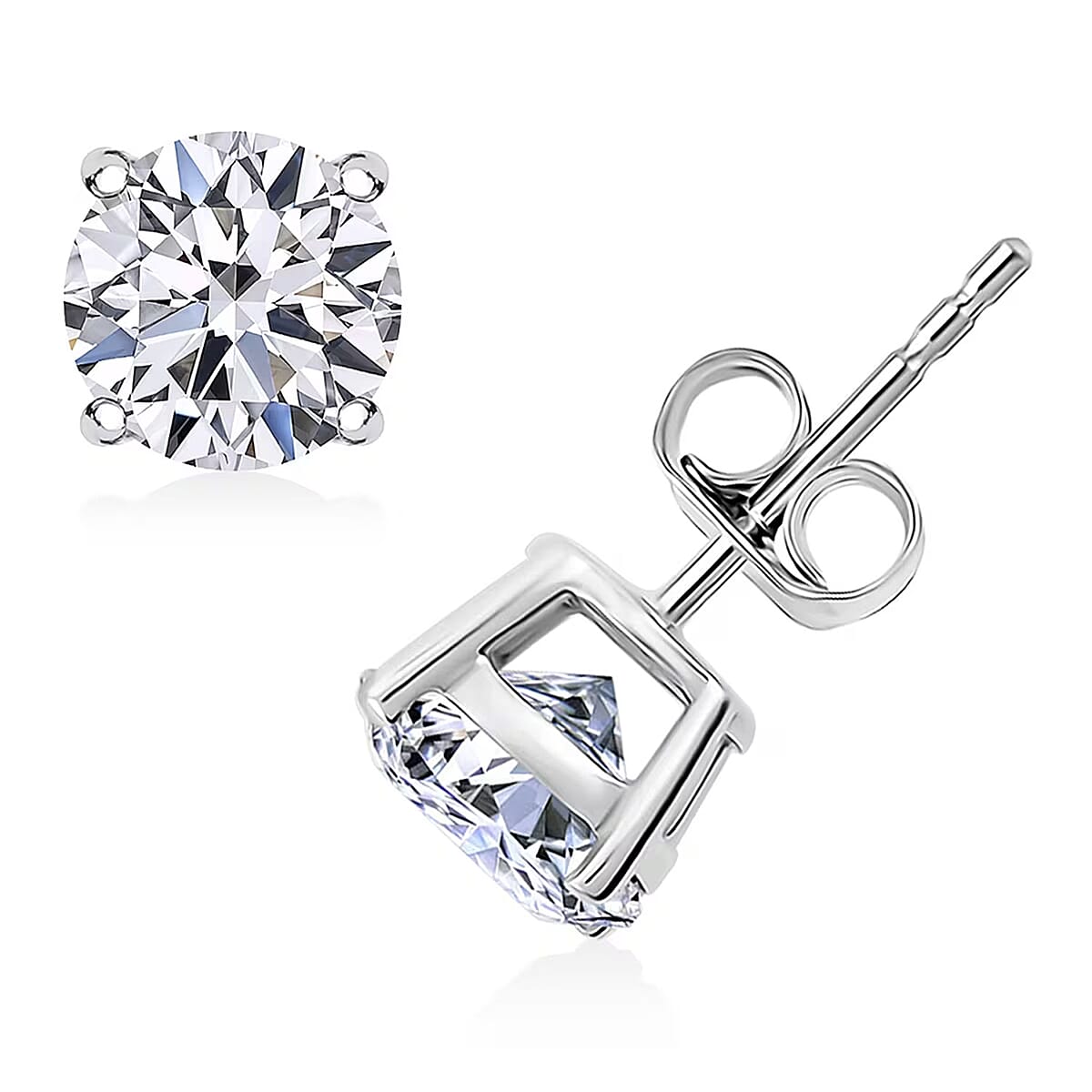 Luxuriant Lab Grown Diamond G-H SI 2.00 ctw Solitaire Stud Earrings in 10K White Gold image number 0