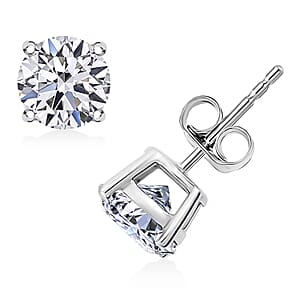 Luxuriant Lab Grown Diamond G-H SI 2.00 ctw Solitaire Stud Earrings in 10K White Gold