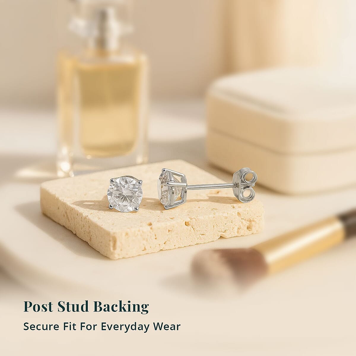 Luxuriant Lab Grown Diamond G-H SI 2.00 ctw Solitaire Stud Earrings in 10K White Gold image number 5