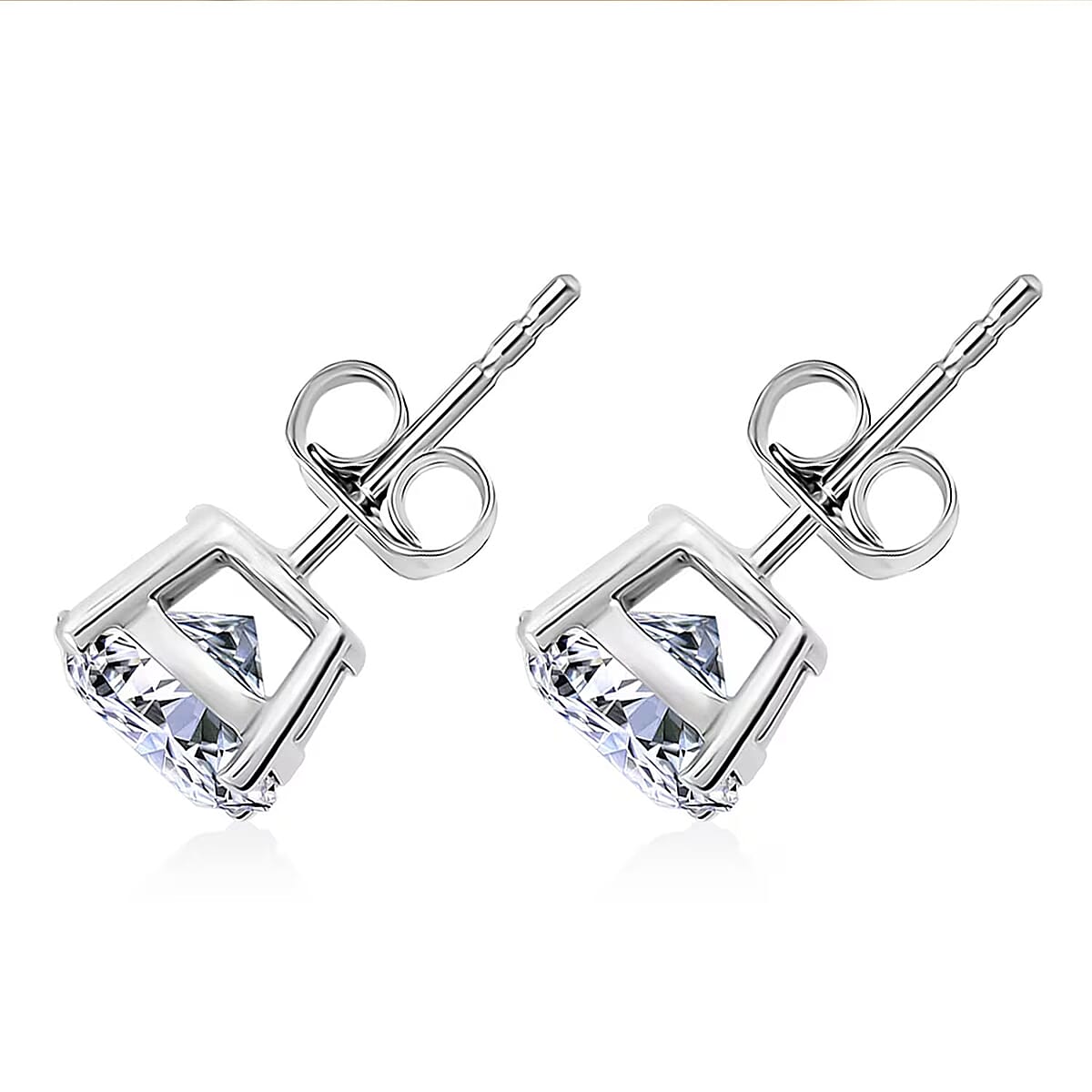 Luxuriant Lab Grown Diamond G-H SI 2.00 ctw Solitaire Stud Earrings in 10K White Gold image number 7