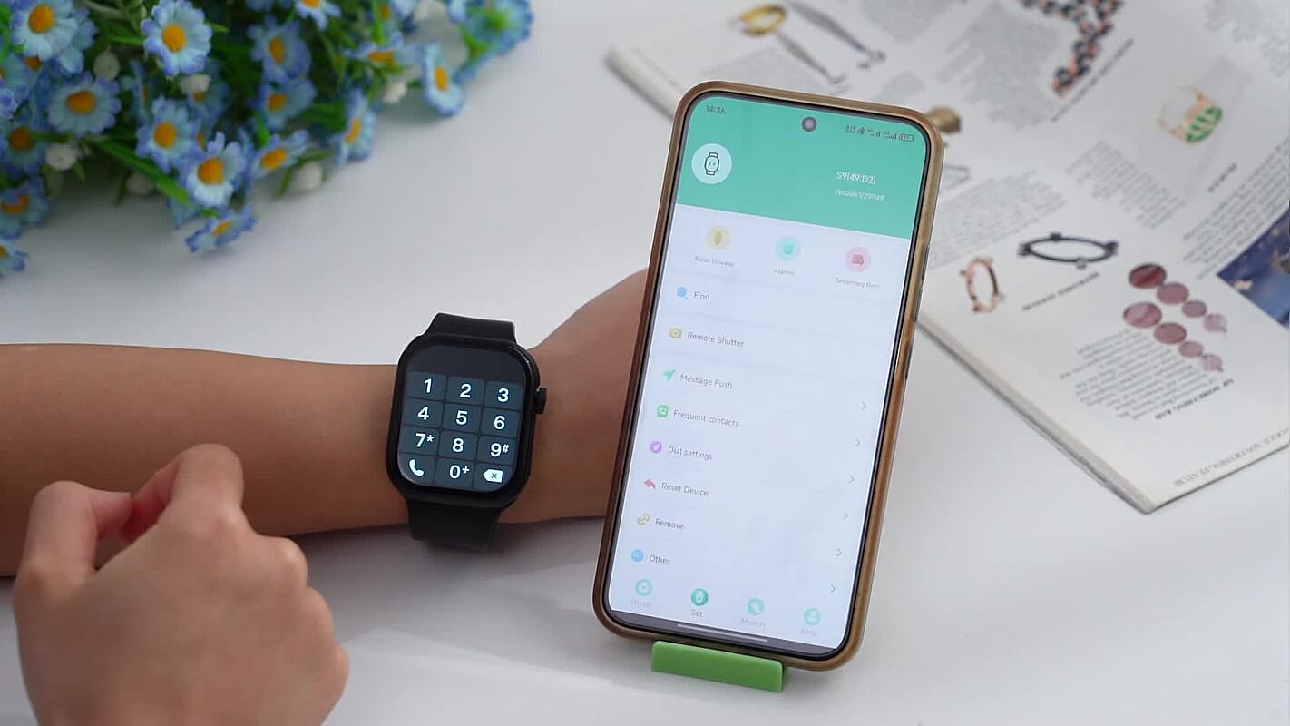 S9 Smart Multi-functional Silver Smart Watch with White Silicone Strap and Robot Pendant Necklace (36 Inches) in Silvertone