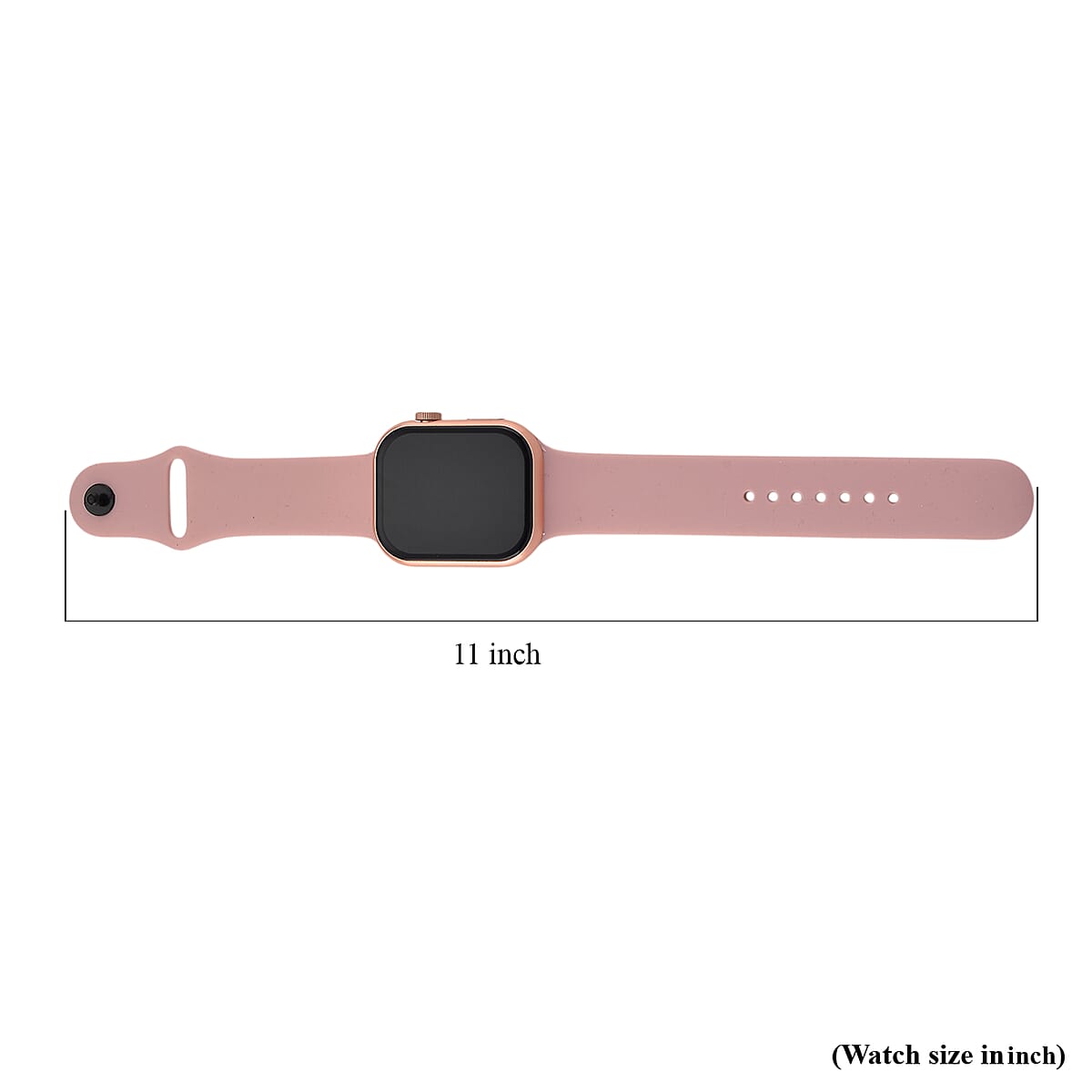 S9 Smart Multi -functional Rose Gold Smart Watch with Pink Silicone Strap and Robot Pendant Necklace (36 Inches) in Silvertone image number 2