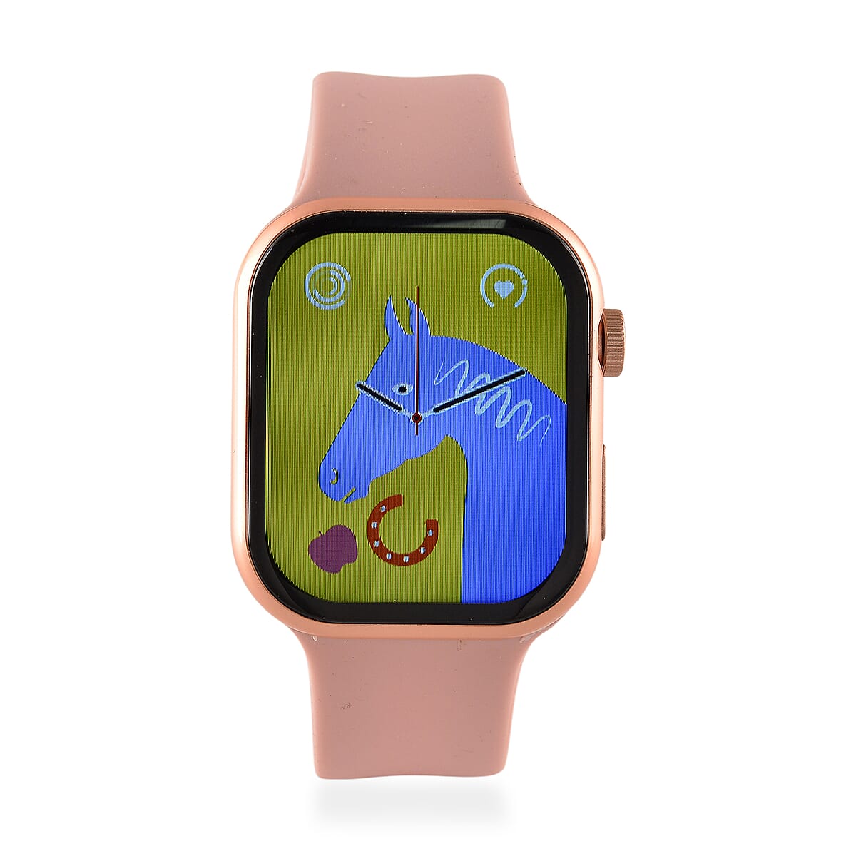 S9 Smart Multi -functional Rose Gold Smart Watch with Pink Silicone Strap and Robot Pendant Necklace (36 Inches) in Silvertone image number 9