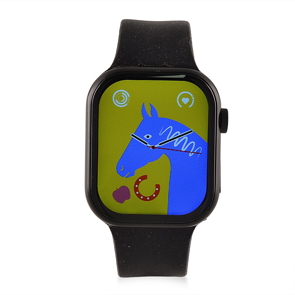 S9 Smart Multi -functional Black Smart Watch with Black Silicone Strap and Whistle Pendant Necklace (36 Inches) in Silvertone image number 9