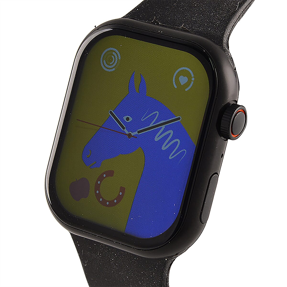 S9 Smart Multi -functional Black Smart Watch with Black Silicone Strap and Whistle Pendant Necklace (36 Inches) in Silvertone image number 10