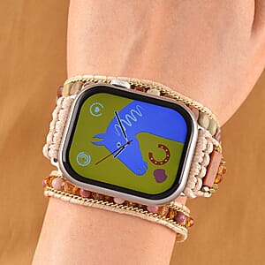 S9 Multi Functional Smart Watch with White Silicone and 3-Row Jasper Strap