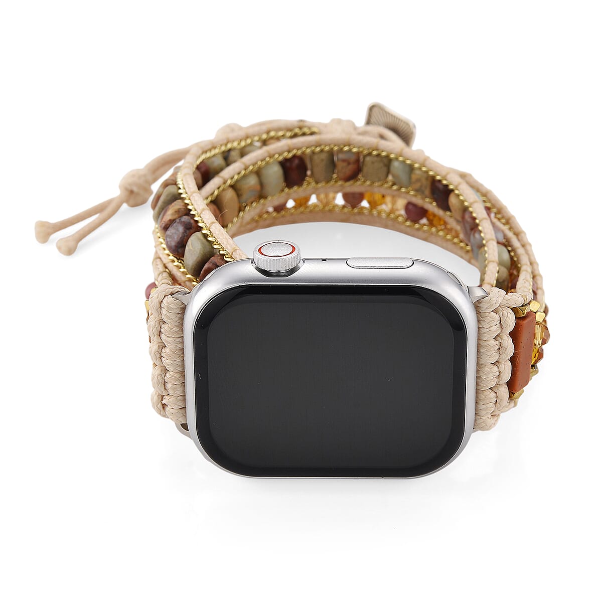 S9 Multi Functional Smart Watch with White Silicone and 3-Row Jasper Strap image number 2