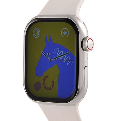 S9 Multi Functional Smart Watch with White Silicone and 3-Row Jasper Strap