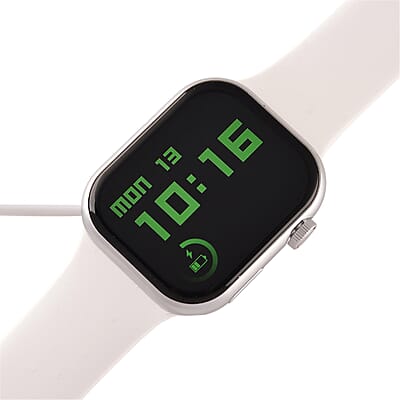 S9 Multi Functional Smart Watch with White Silicone and 3-Row Jasper Strap