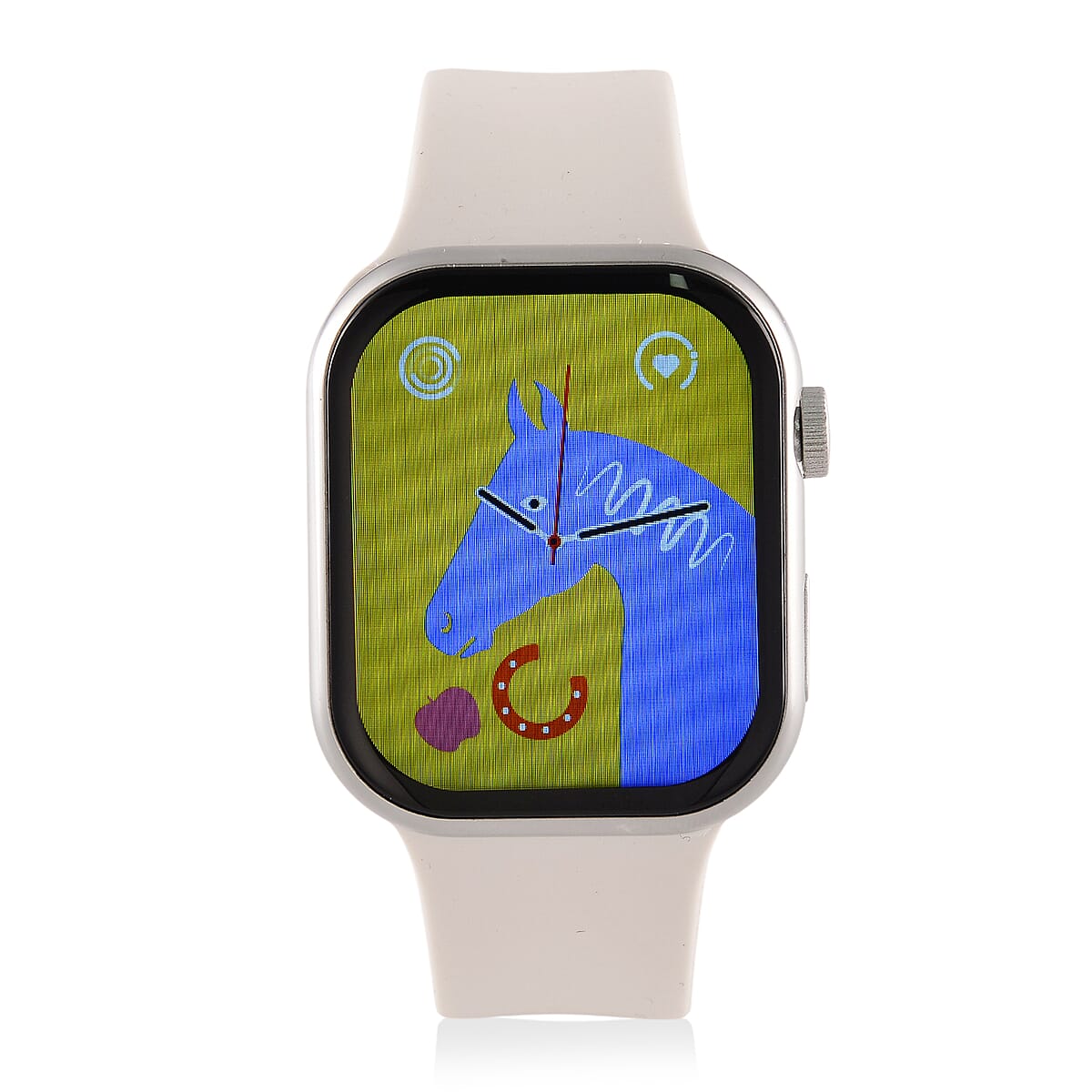 S9 Multi Functional Smart Watch with White Silicone and 3-Row Blue Howlite Strap image number 5