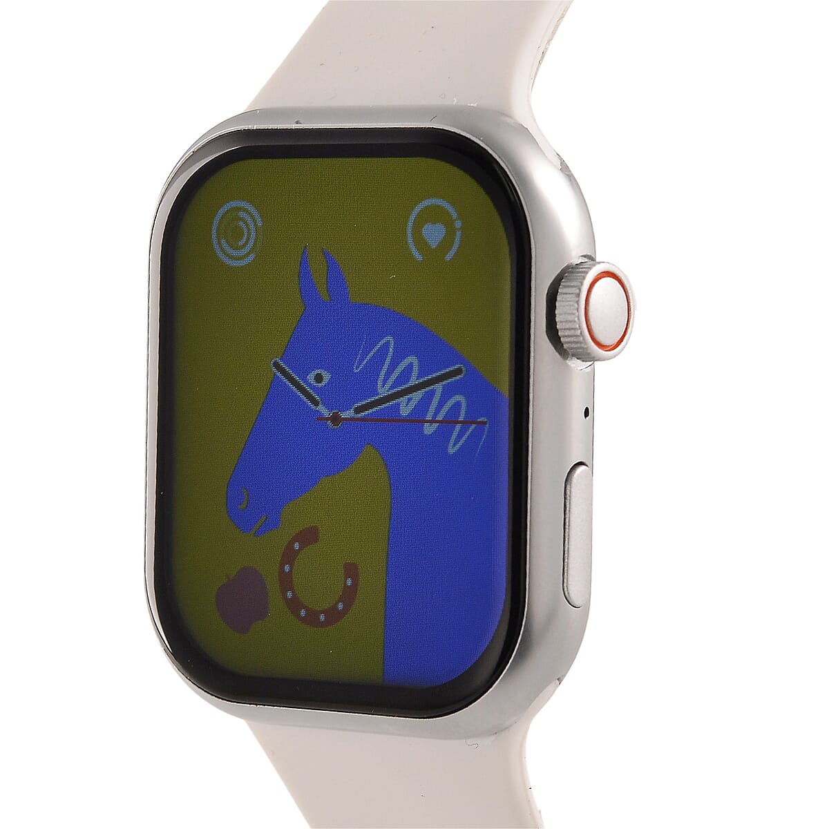S9 Multi Functional Smart Watch with White Silicone and 3-Row Blue Howlite Strap image number 6