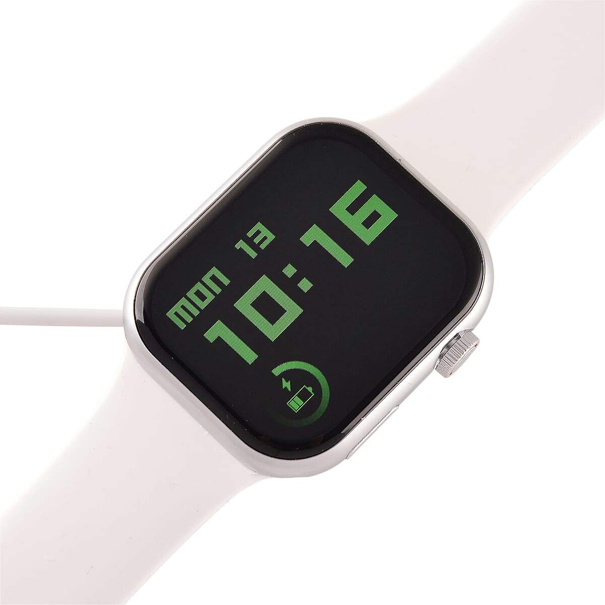 S9 Multi Functional Smart Watch with White Silicone and 3-Row Blue Howlite Strap image number 7