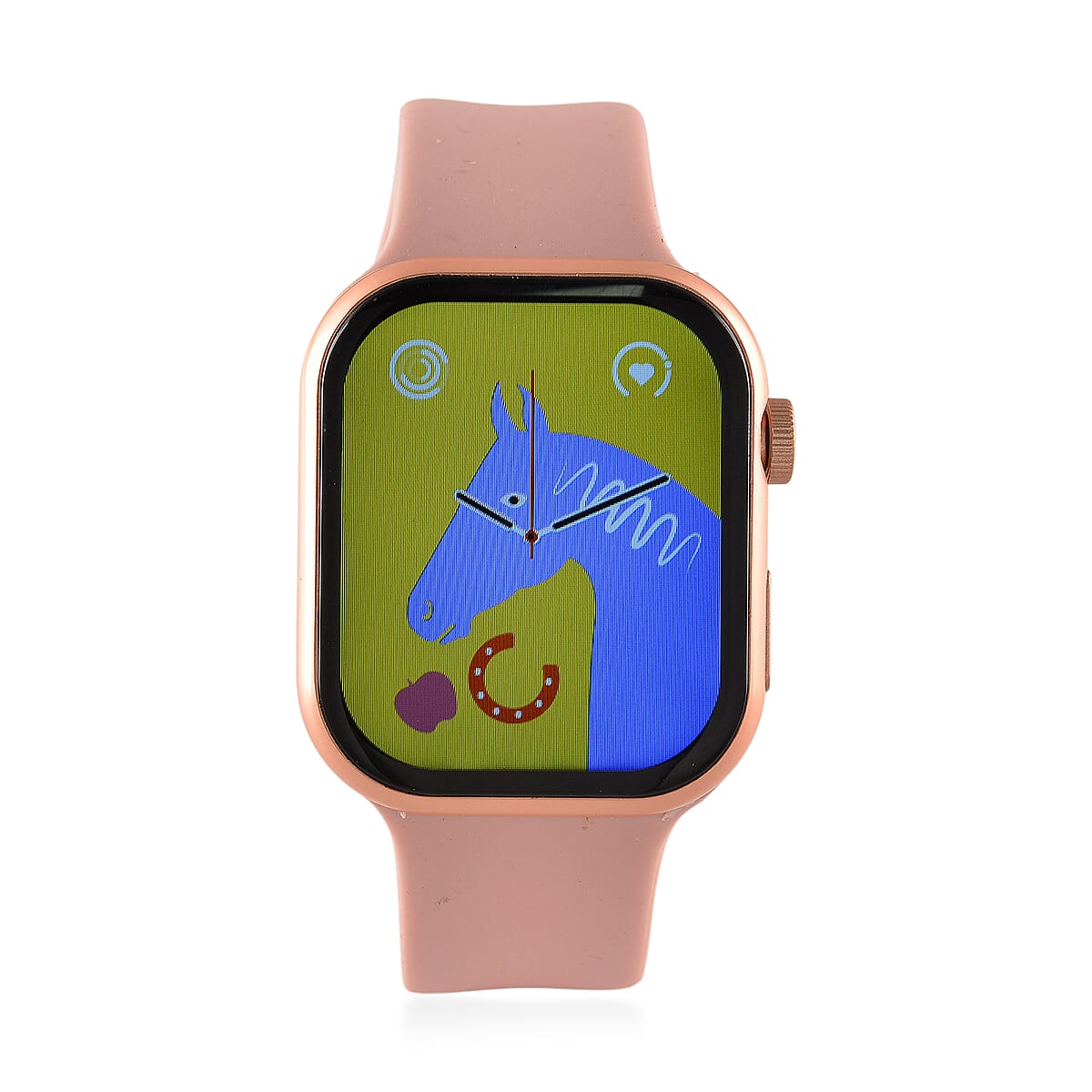 S9 Multi Functional Smart Watch with Pink Silicone and 3-Row Green Aventurine Strap image number 5